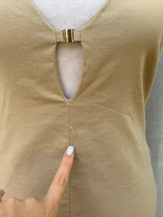 Zara tan v neck halter open back sheath dress - Picture 7 of 13